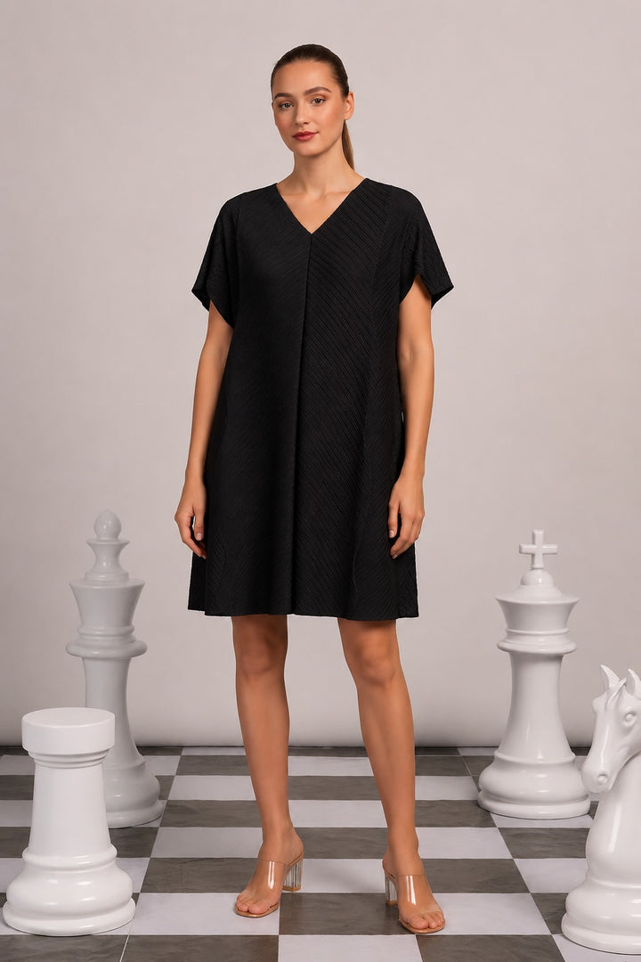 RIANNA RUFFLE MINI DRESS - BLACK