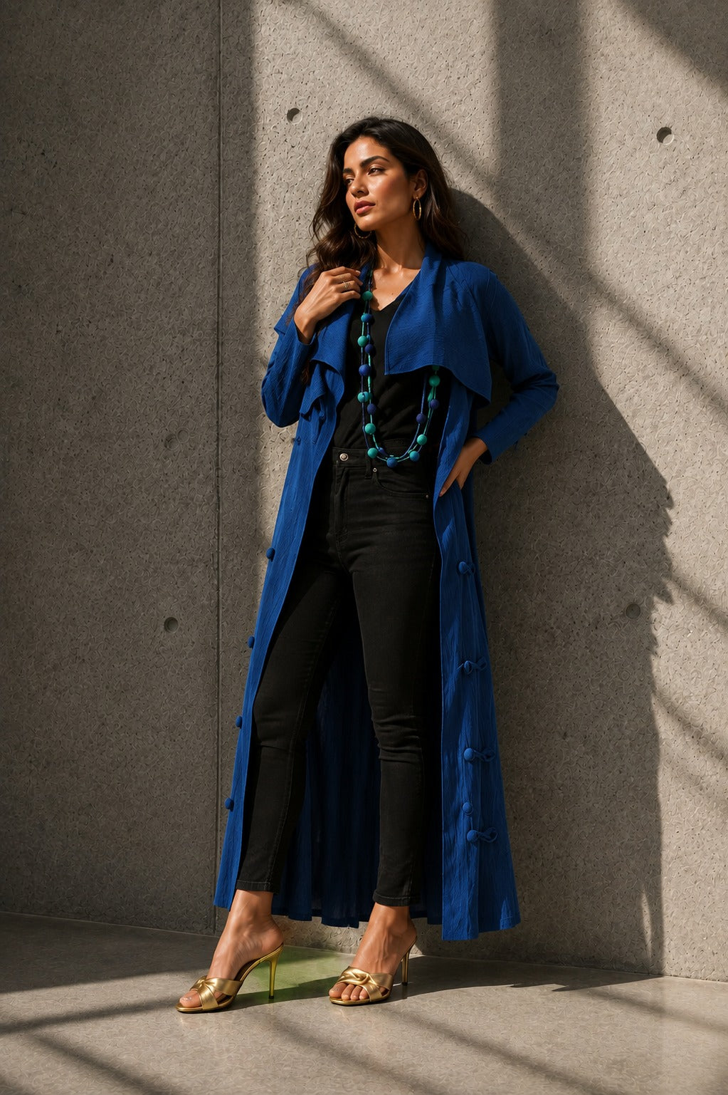 Origami Flower Jacket - Cobalt Blue