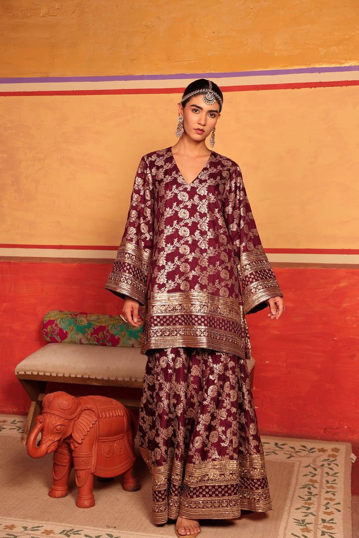 Banarasi Begum Sharara Set - Purple