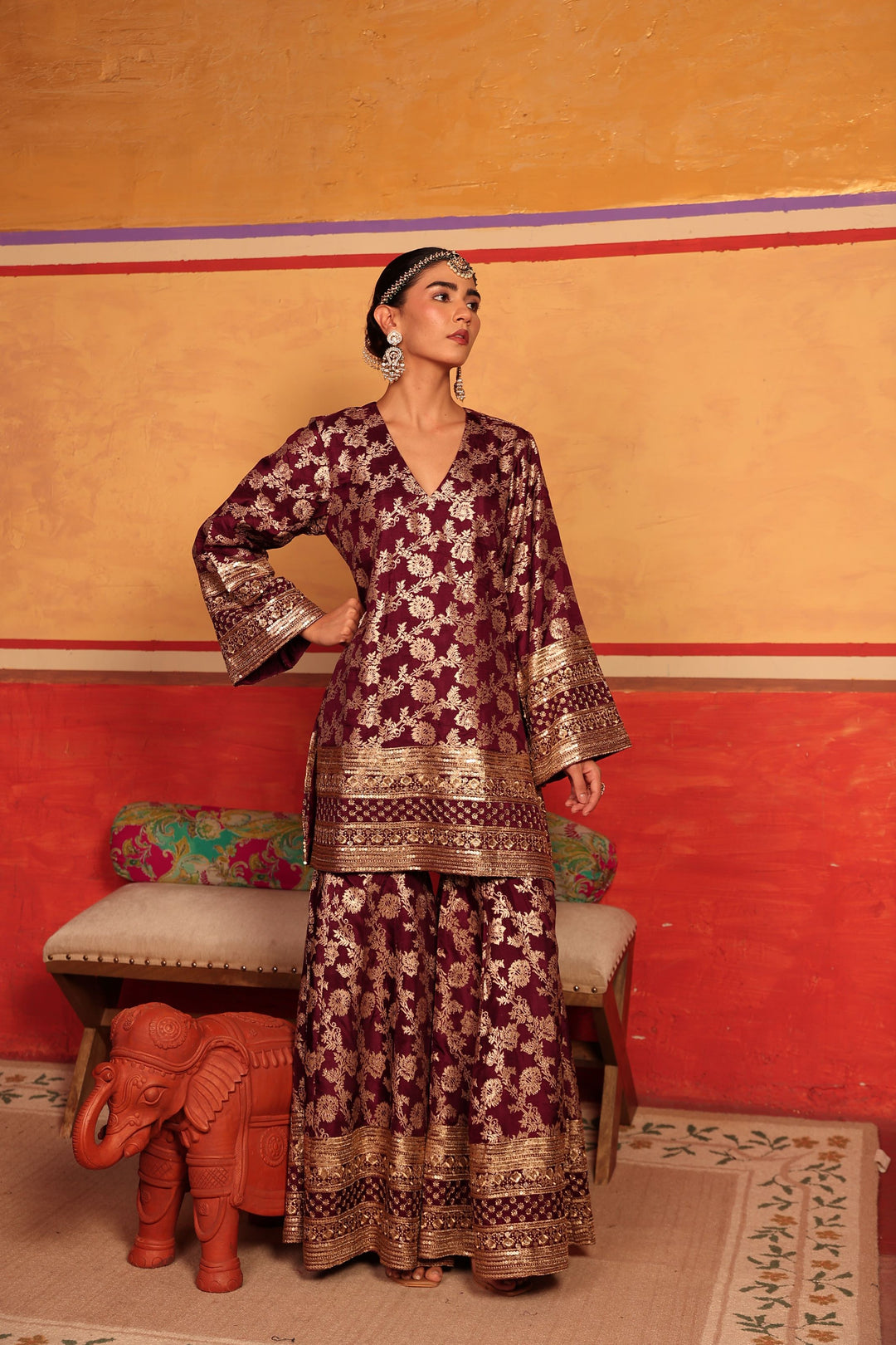 Banarasi Begum Sharara Set - Purple