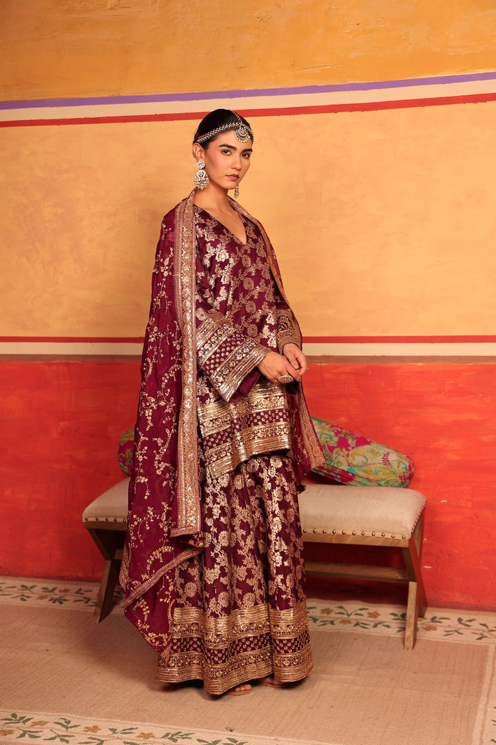 Banarasi Begum Sharara Set - Purple
