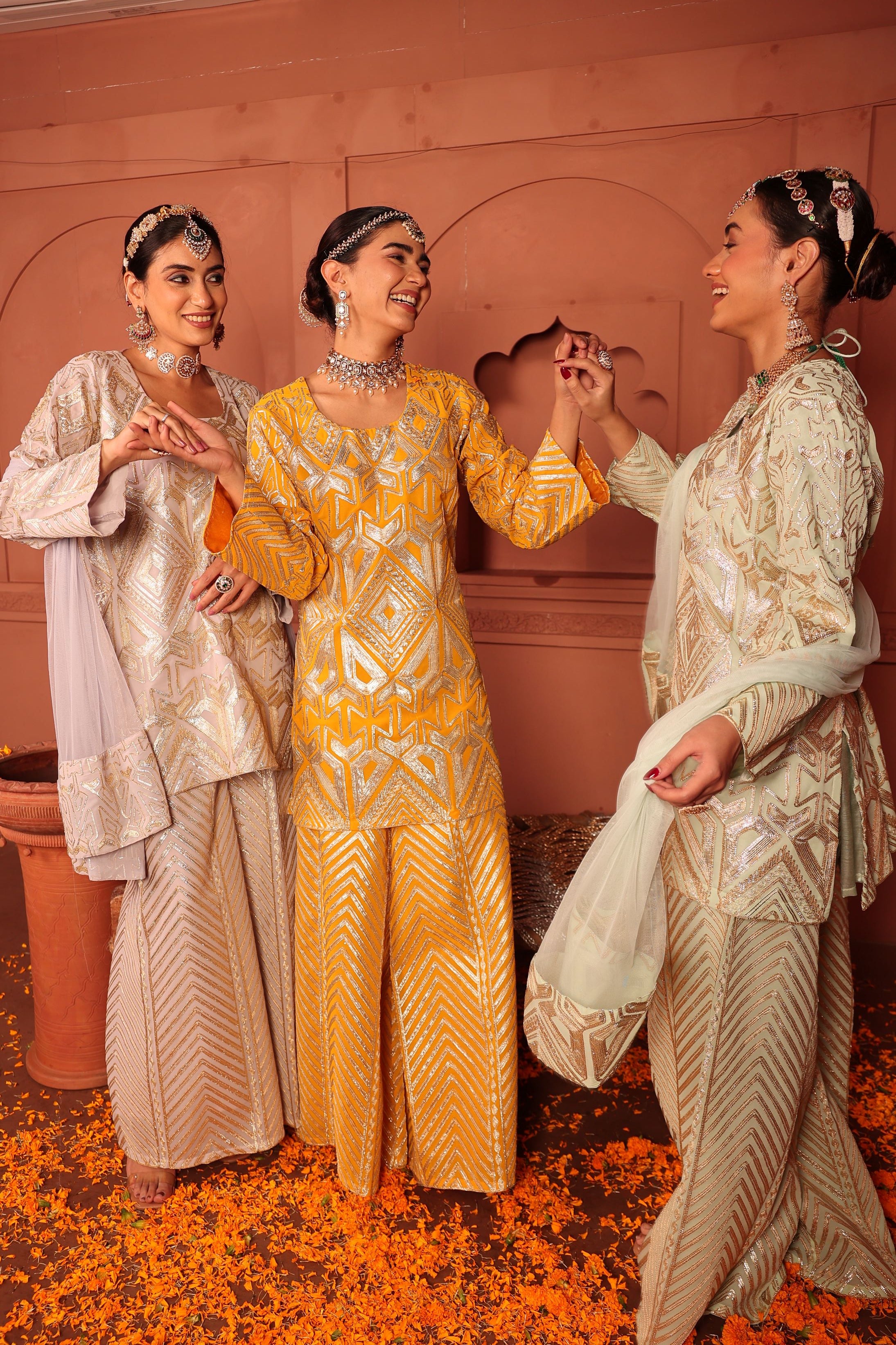Gulnaaz Gota Sharara Set - Yellow