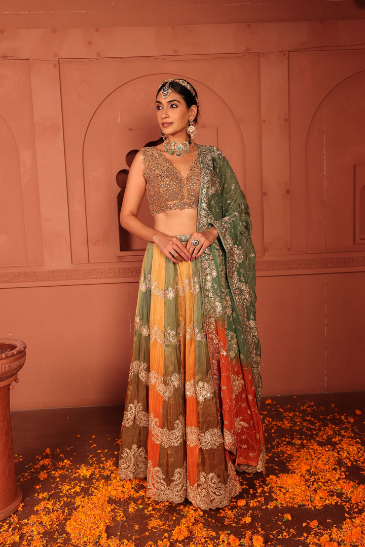 Aaina Ada Lehenga Set - Colorful