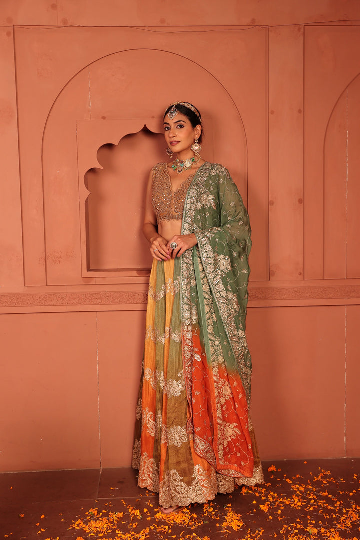 Aaina Ada Lehenga Set - Colorful