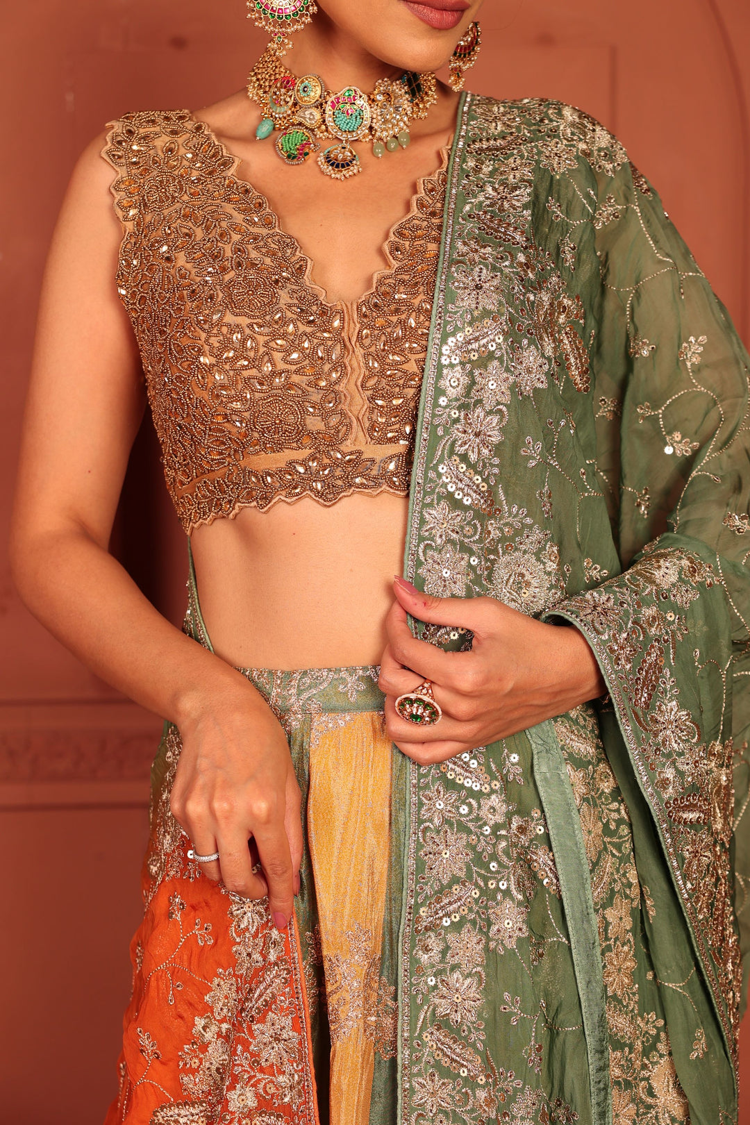 Aaina Ada Lehenga Set - Colorful