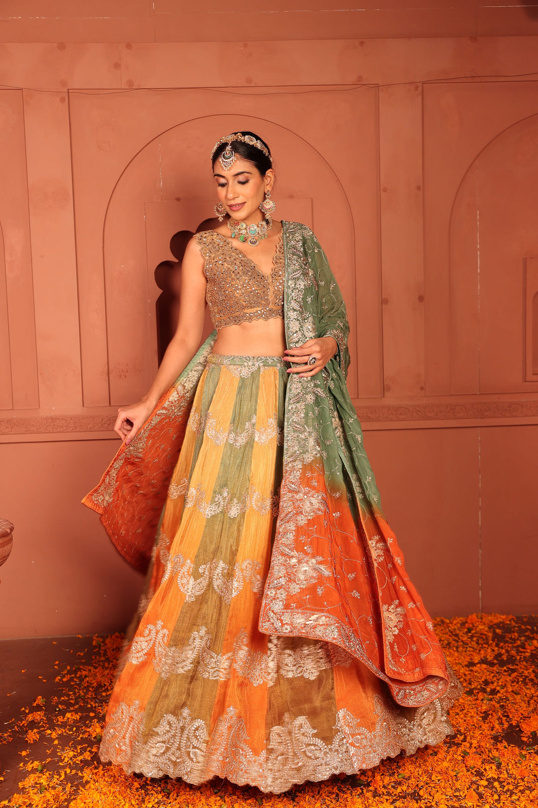 Aaina Ada Lehenga Set - Colorful
