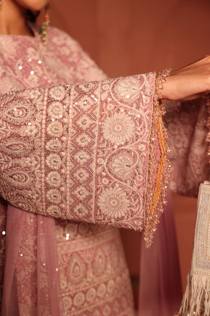 Inaaya Crystal Embroidered Sharara Set - Powder Pink