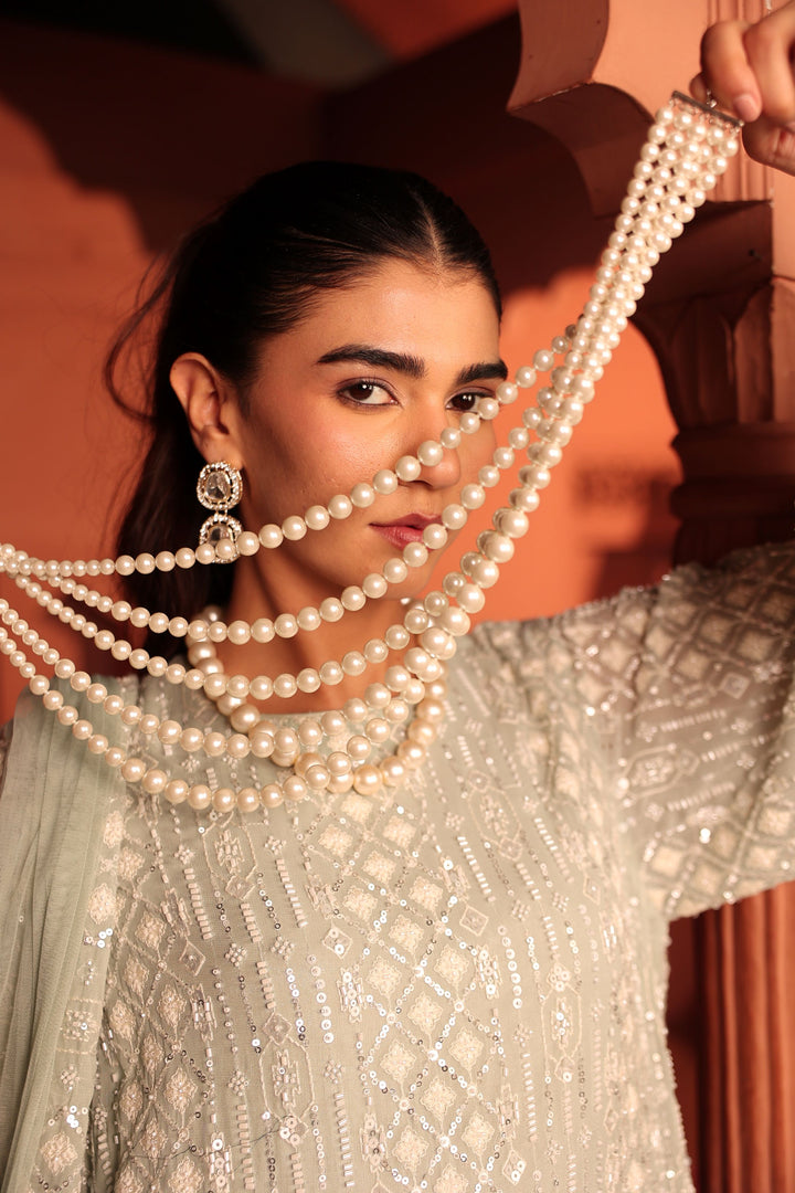 Inaaya Cutdana Embroidered Sharara Set - Powder Blue