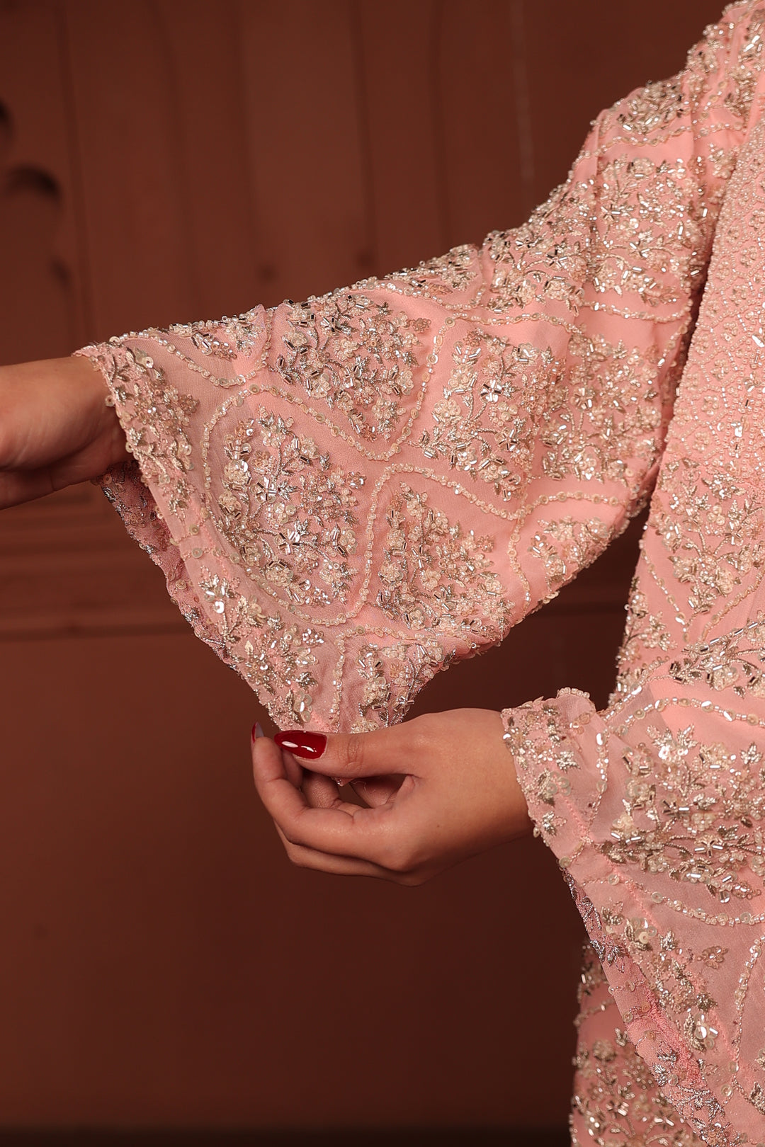 Inaari Pink Embroidered Sharara Set