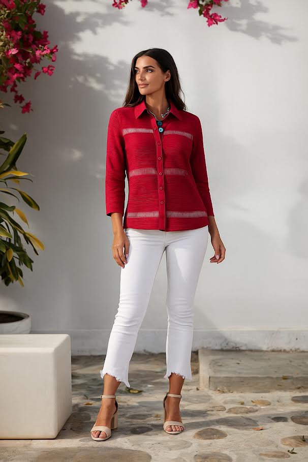 Fable Printed Top - Red