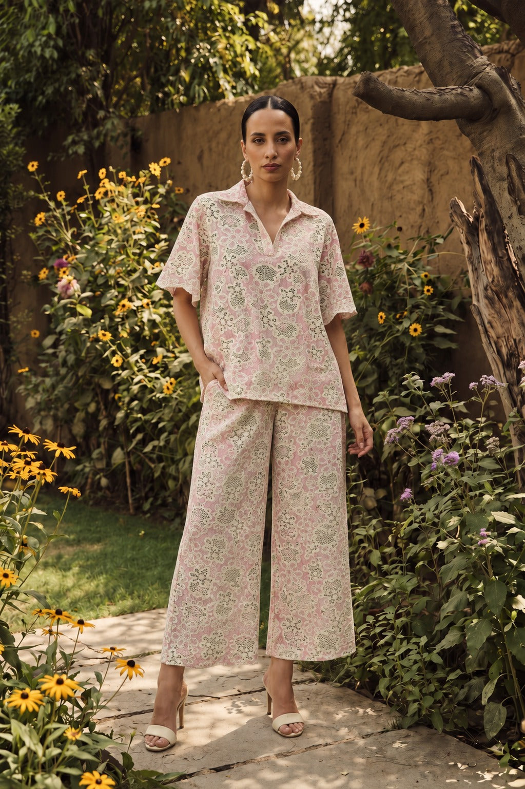 Celia Crotchet Coord Set - Pink