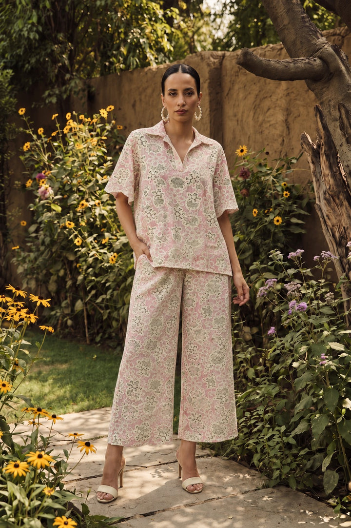 Celia Crotchet Coord Set - Pink