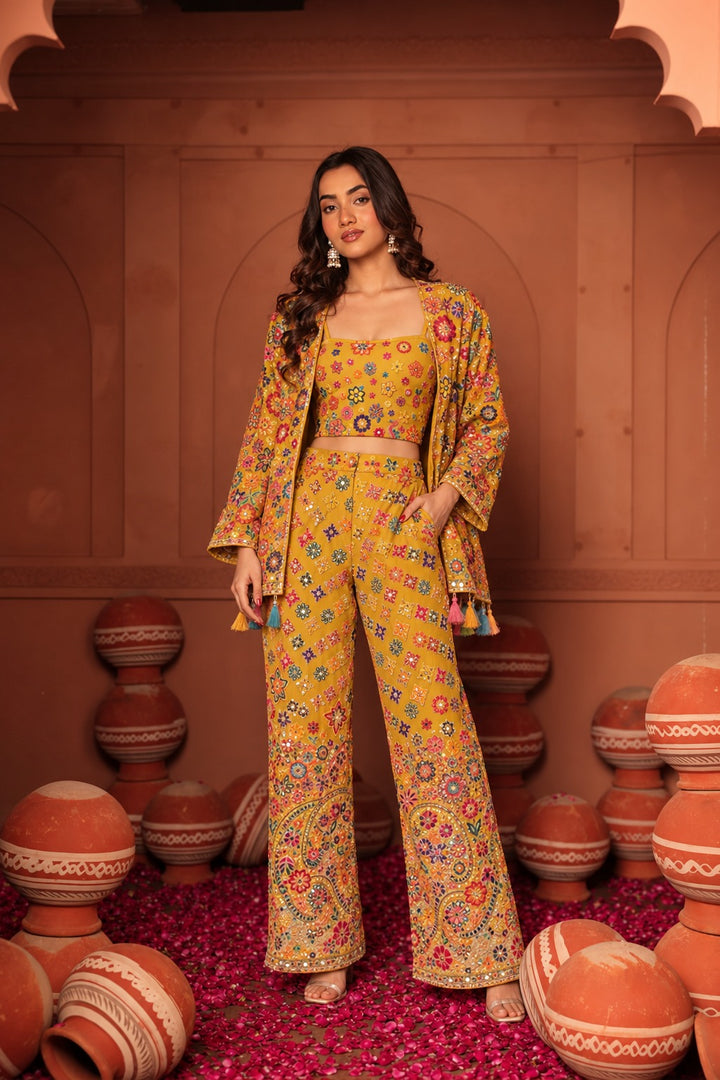 BOHO PANT AND JACKET SET - MULTICOLOUR