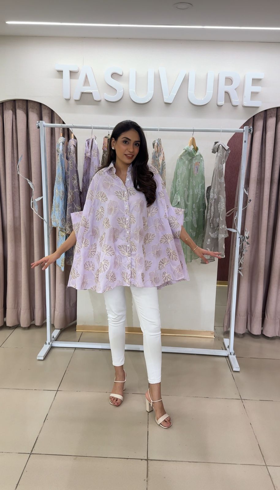 Elahe Elm Kaftan Shirt - Lavender