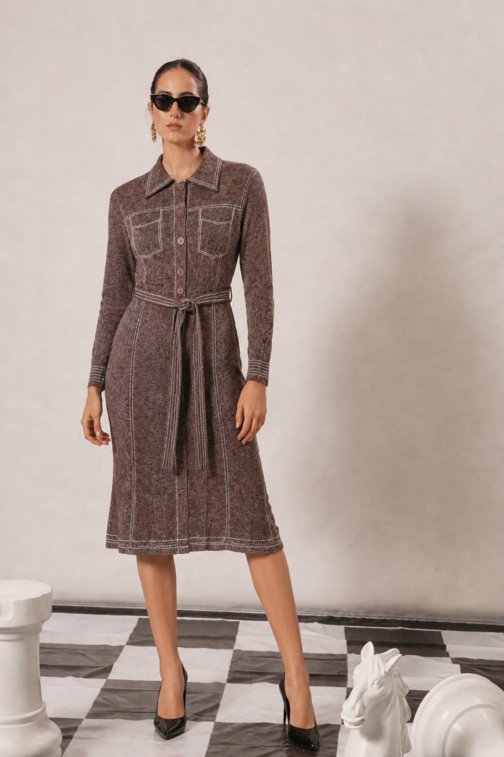DARYL DENIM SHIRT- BROWN
