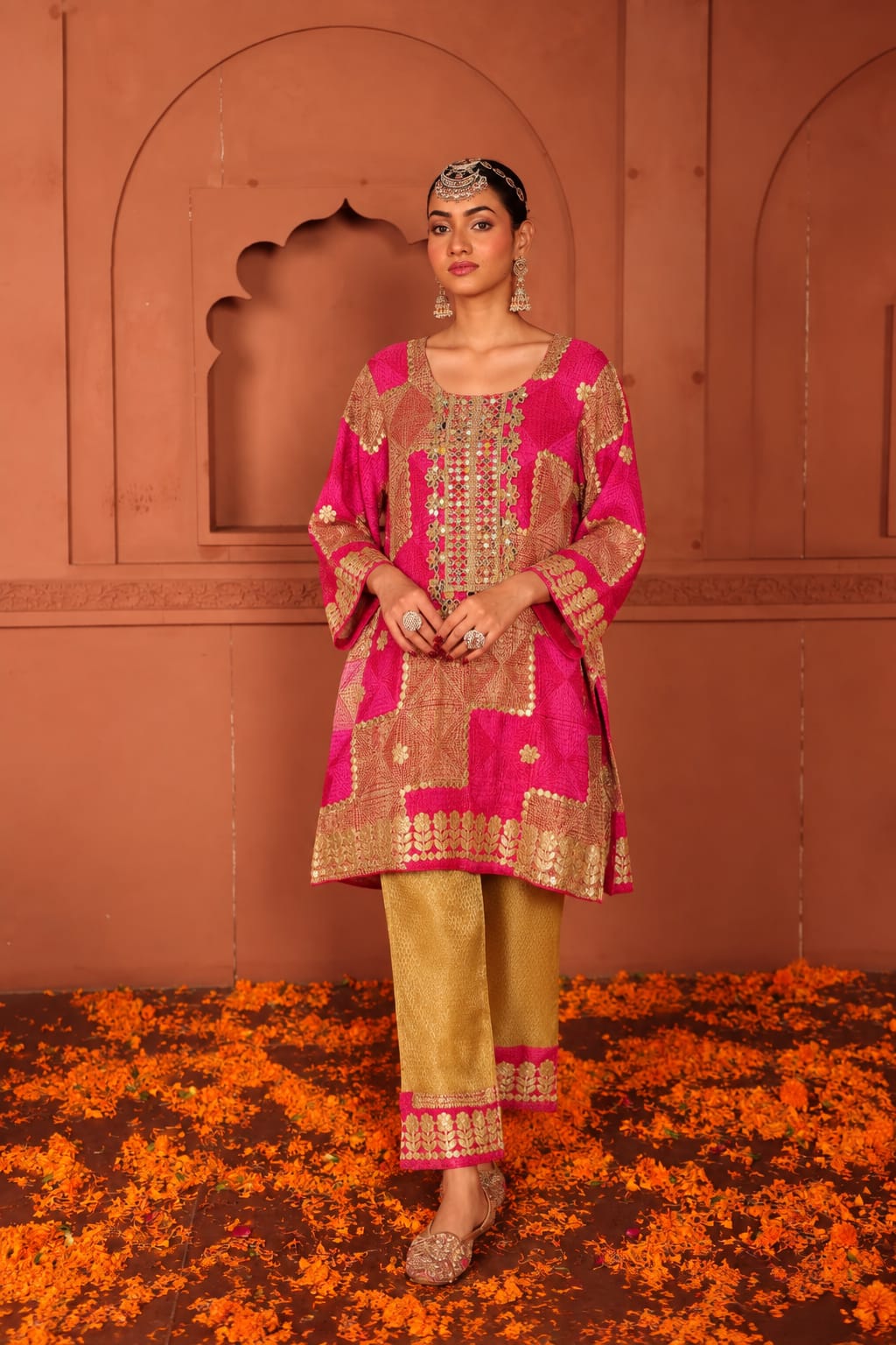 Mehr Zari Set - Pink