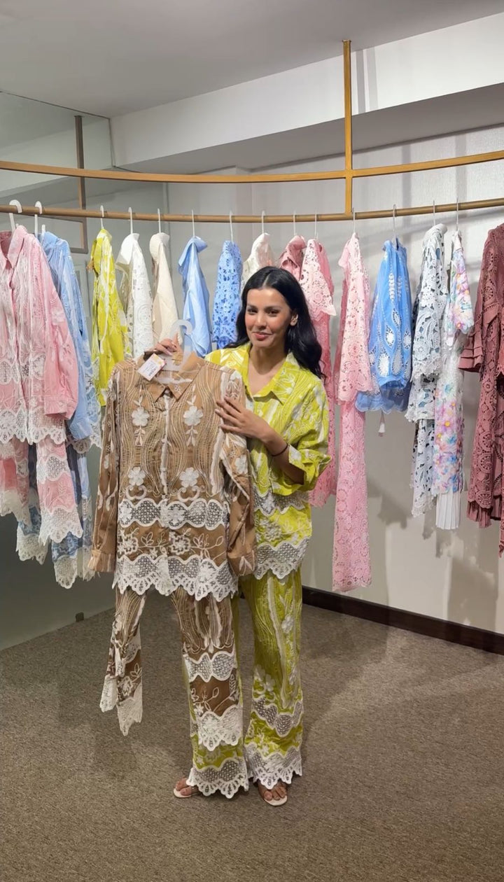 Fayola Lace Distressed Set - Limoncello