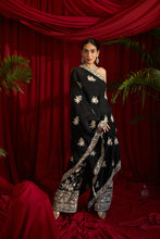 Load image into Gallery viewer, Reyna Gara Glazed Cape With Coordinated Pants- Black