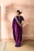 Classy Pleated Saree with Velvet Palla - Purple