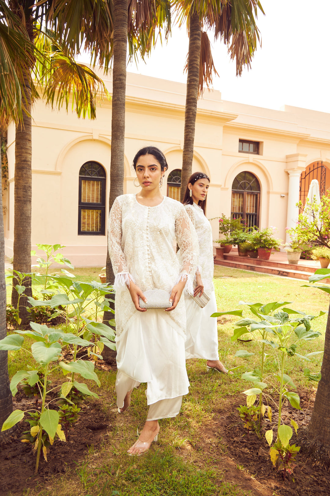 Seraphic Sequins Potli UpDown Tunic with Dhoti Pants - White