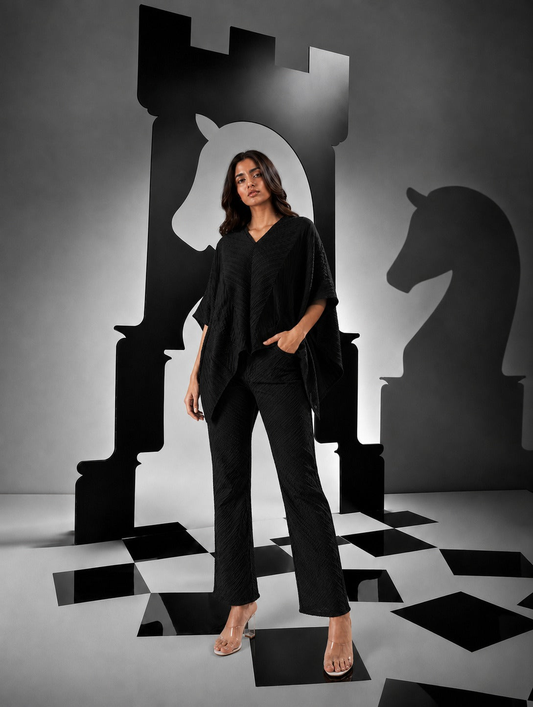 KYLIE PLEATED SET - BLACK