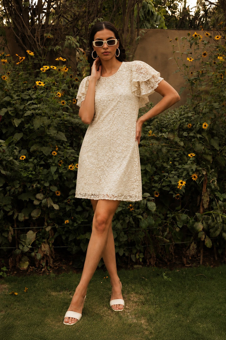 LACE DRESS - BEIGE