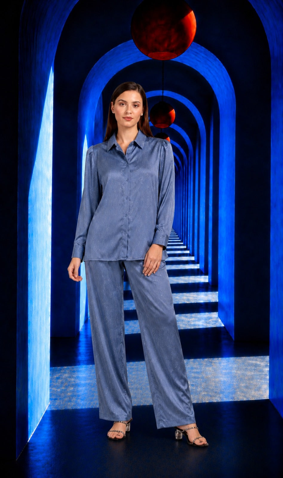 SWAROVSKI WATER WAVE CO-ORD SET - BLUE