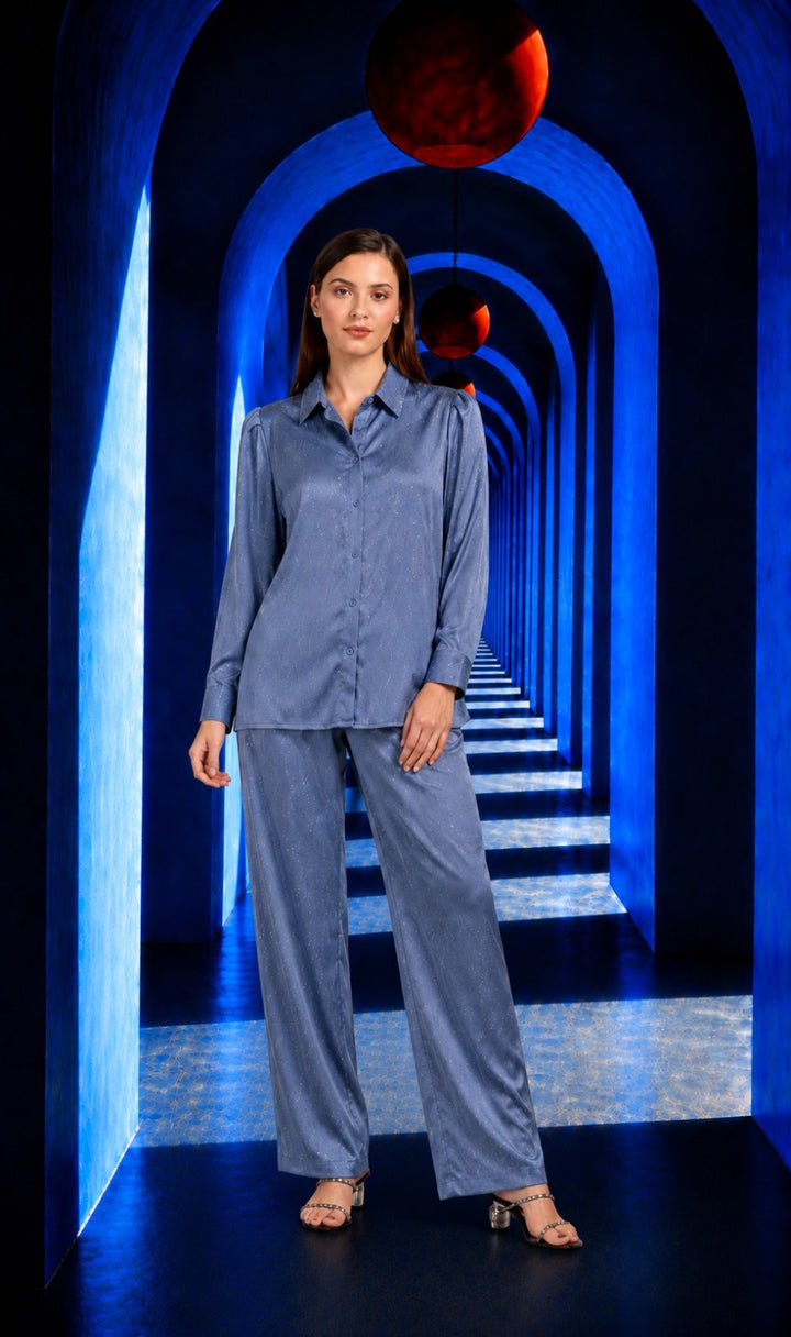 SWAROVSKI WATER WAVE CO-ORD SET - BLUE