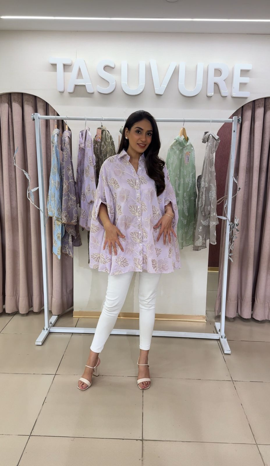 Elahe Elm Kaftan Shirt - Lavender