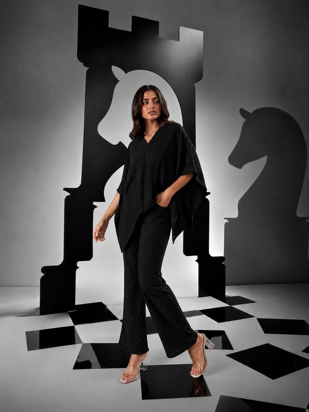 KYLIE PLEATED SET - BLACK