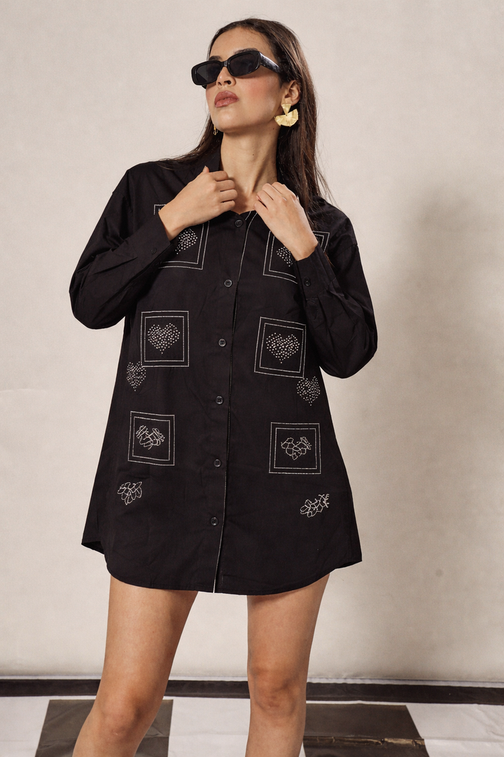 BEAU HEART SHINE SHIRT- BLACK