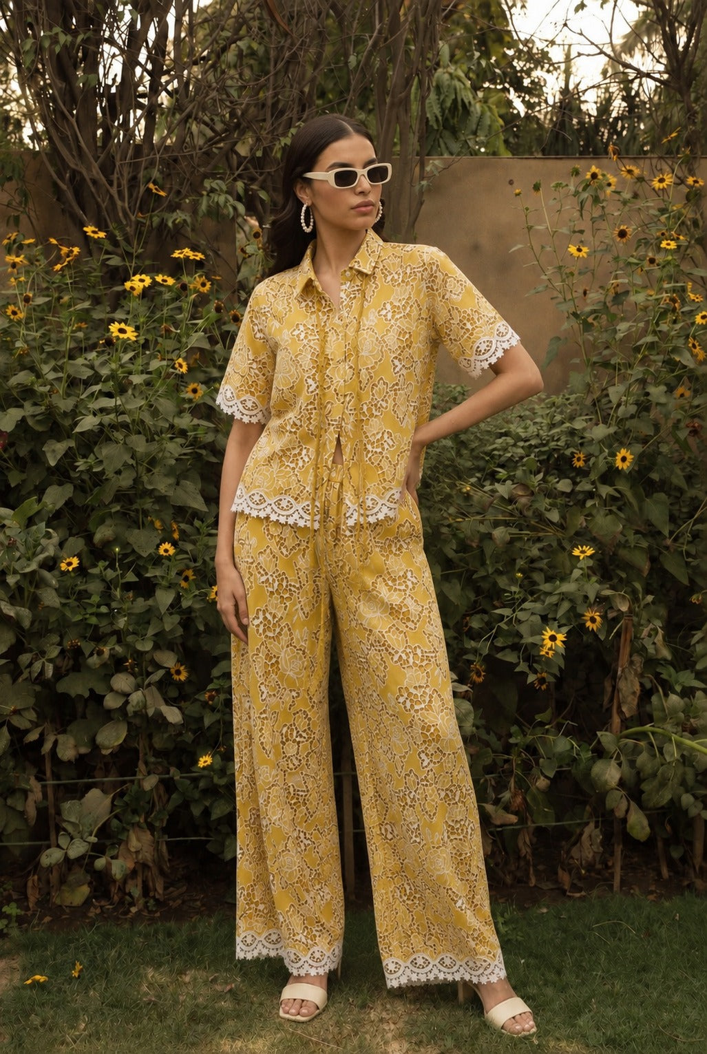 Celia Shirt Coord Set - Yellow