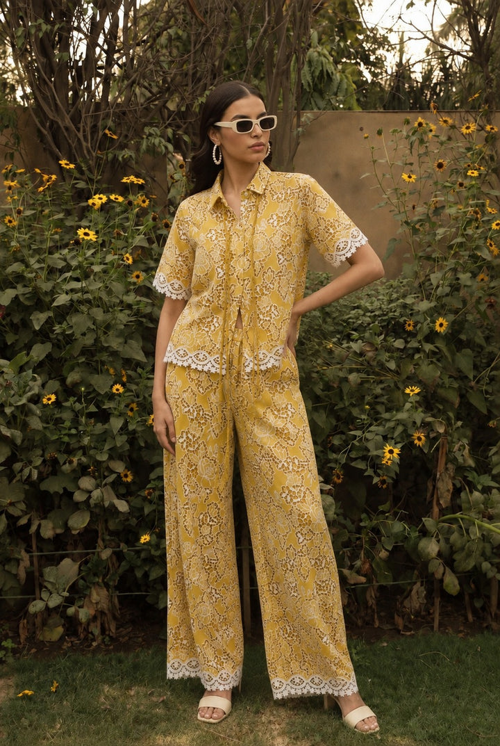 Celia Shirt Coord Set - Yellow