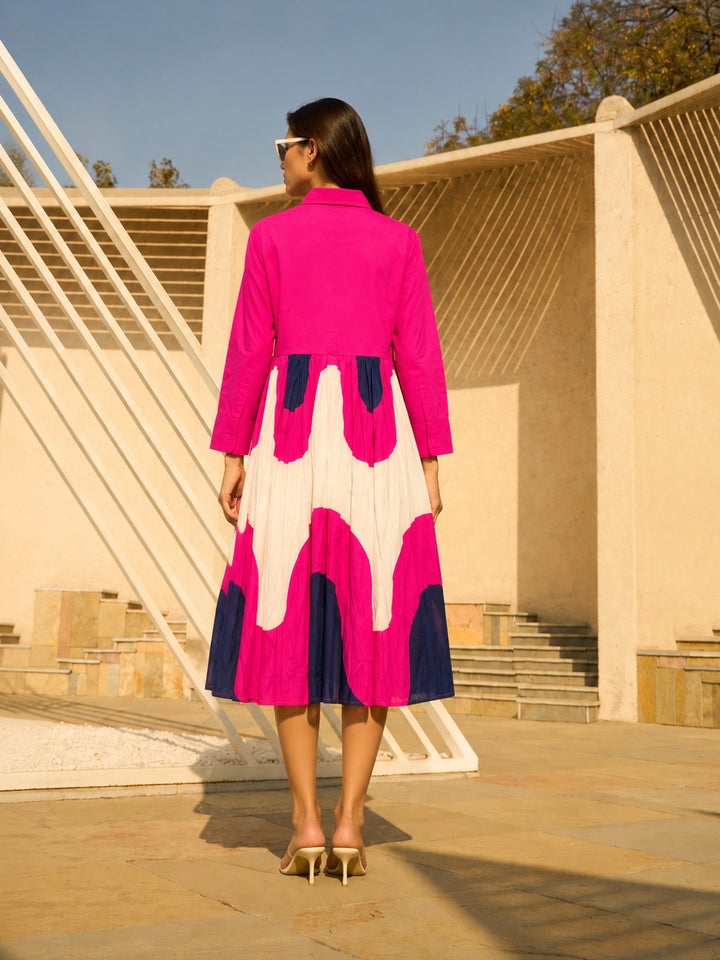 Cameron Cotton Collared Shirt - Fuschia