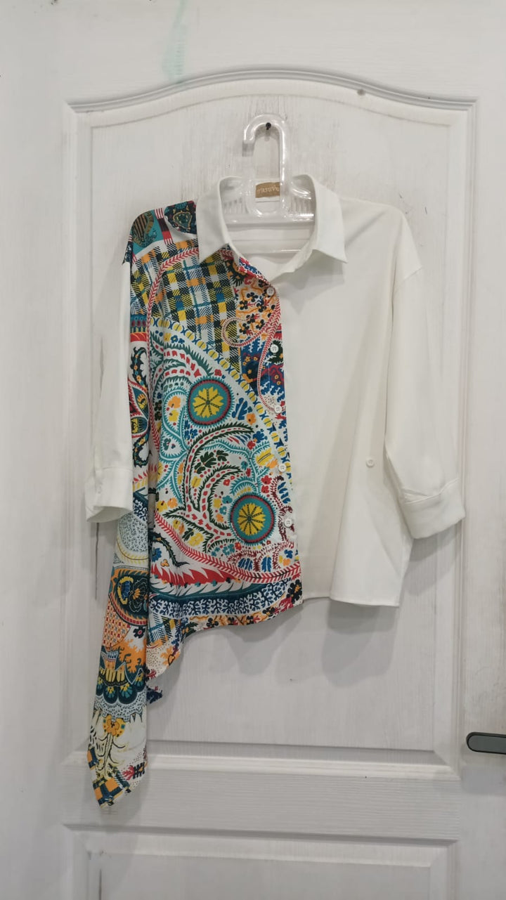 Dandelion Abstract Shirt Dress - Paisley