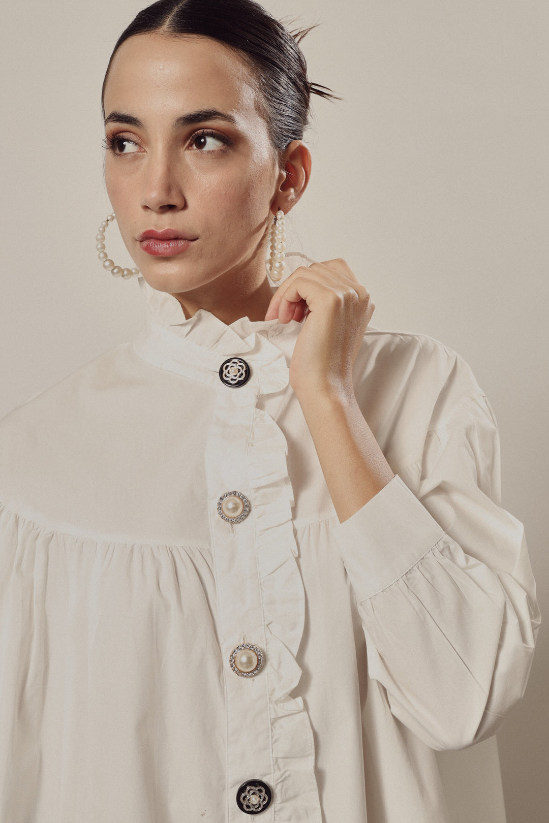 Beatrix Button Me Up Shirt - White