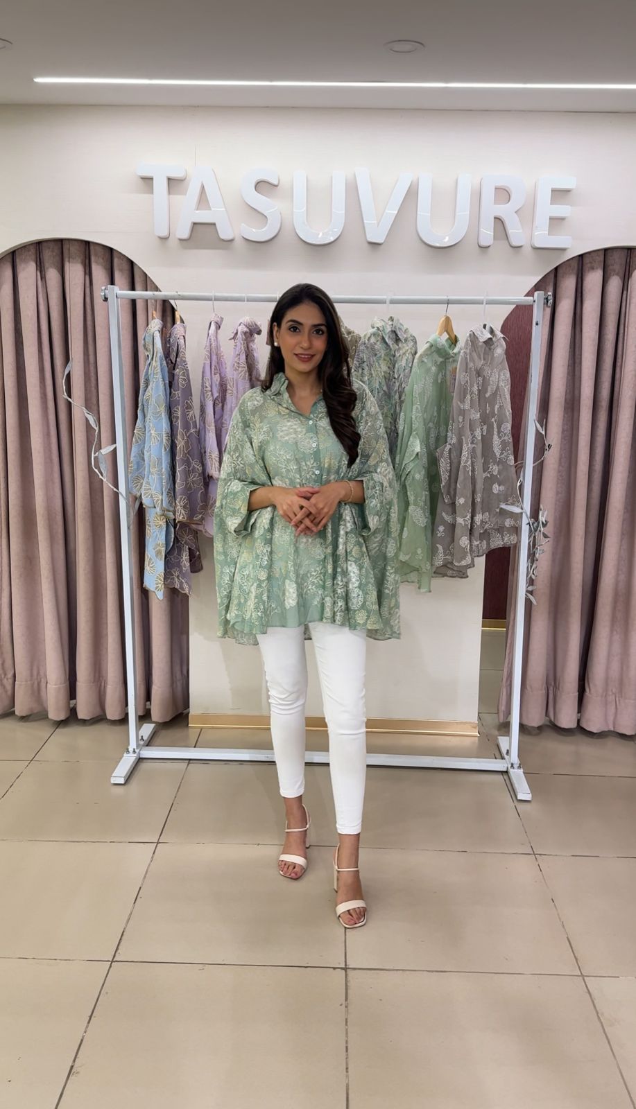 Elahe Embroidered Elysian Shirt - Sage Green