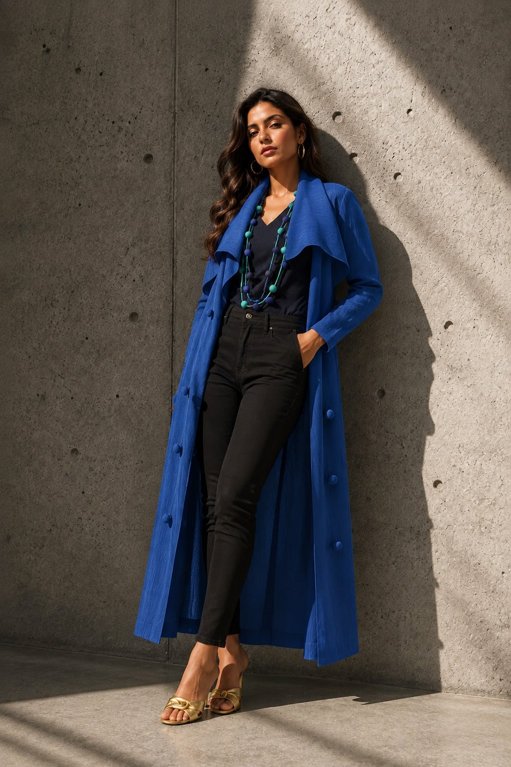 Origami Flower Jacket - Cobalt Blue