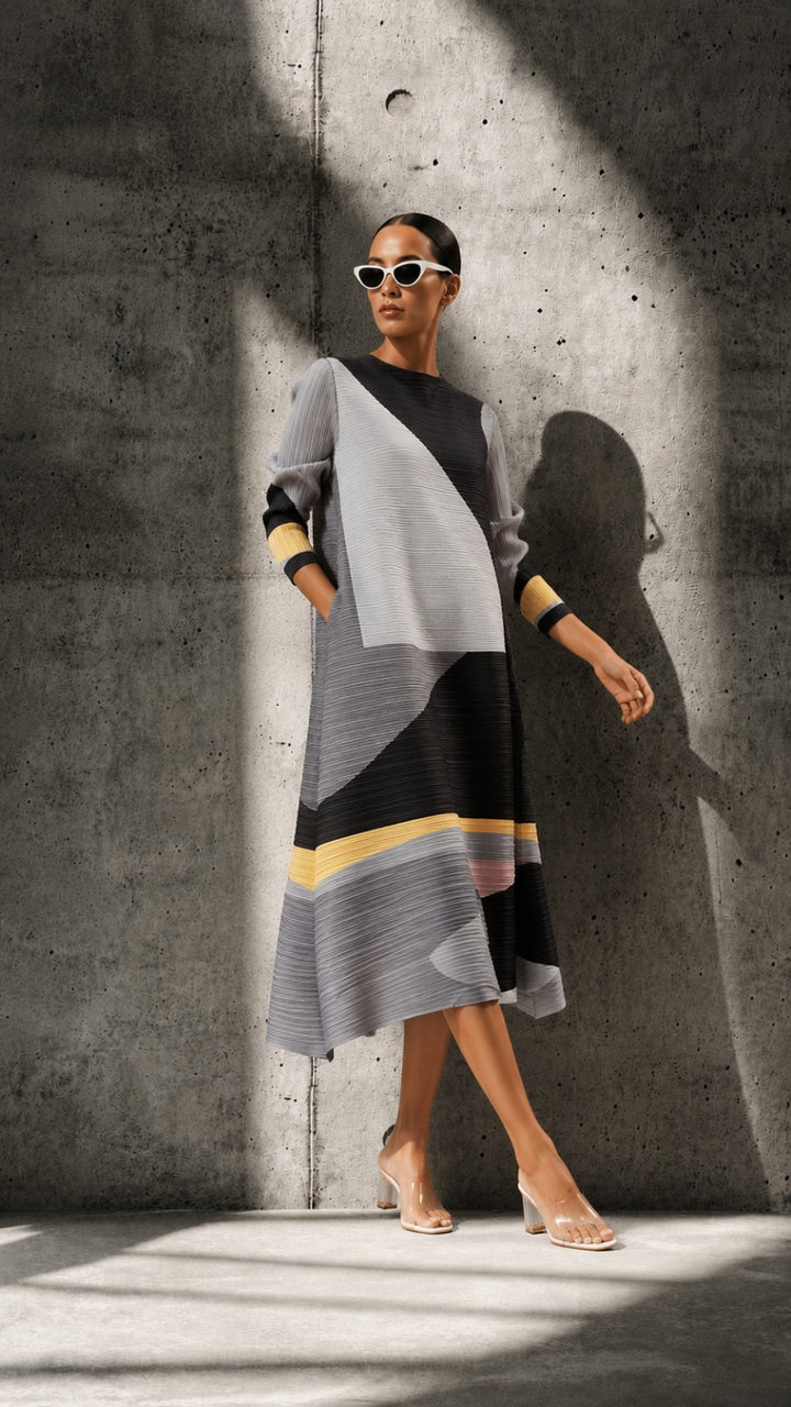 Alissa Abstract Dress - Grey