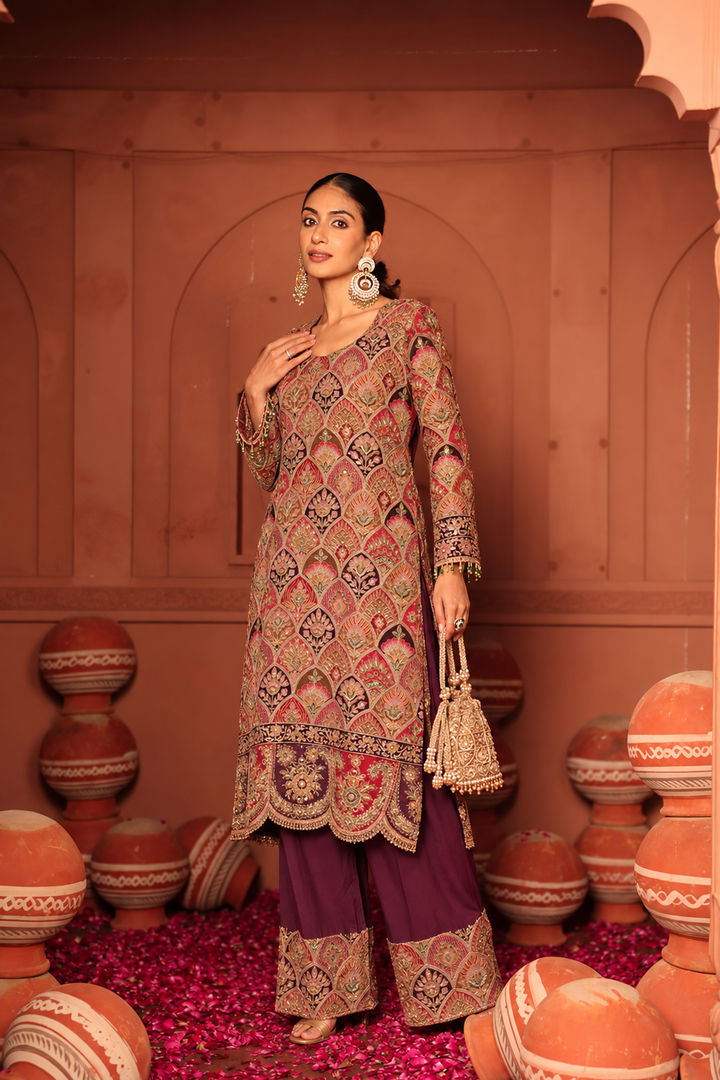 ELIZEY LOTUS TUNIC SET- WINE