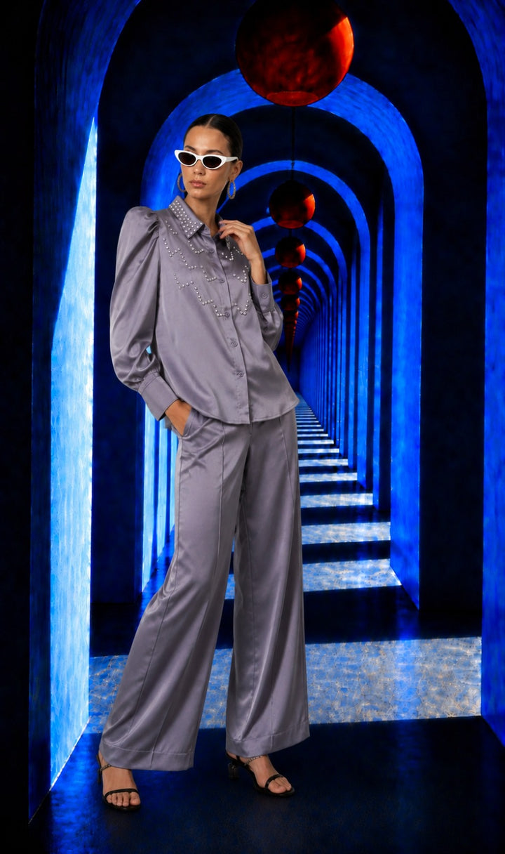ZIG-ZAG SWAROVSKI SET - GREY