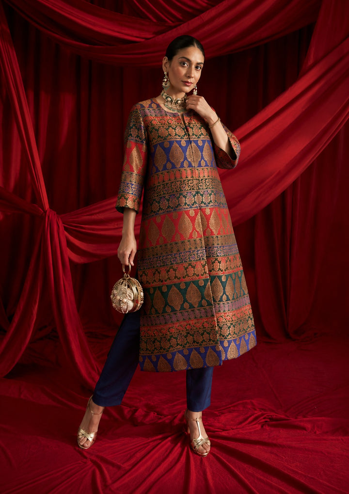 BANARASI JACKET SET - MULTI COLOUR