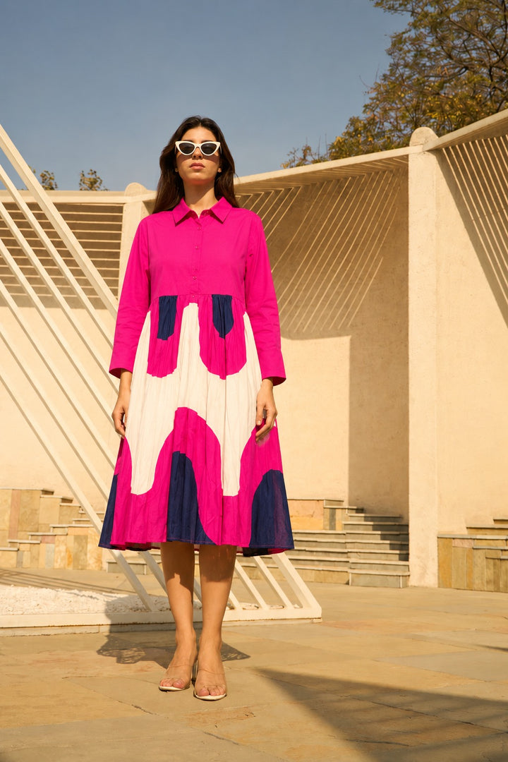 Cameron Cotton Collared Shirt - Fuschia