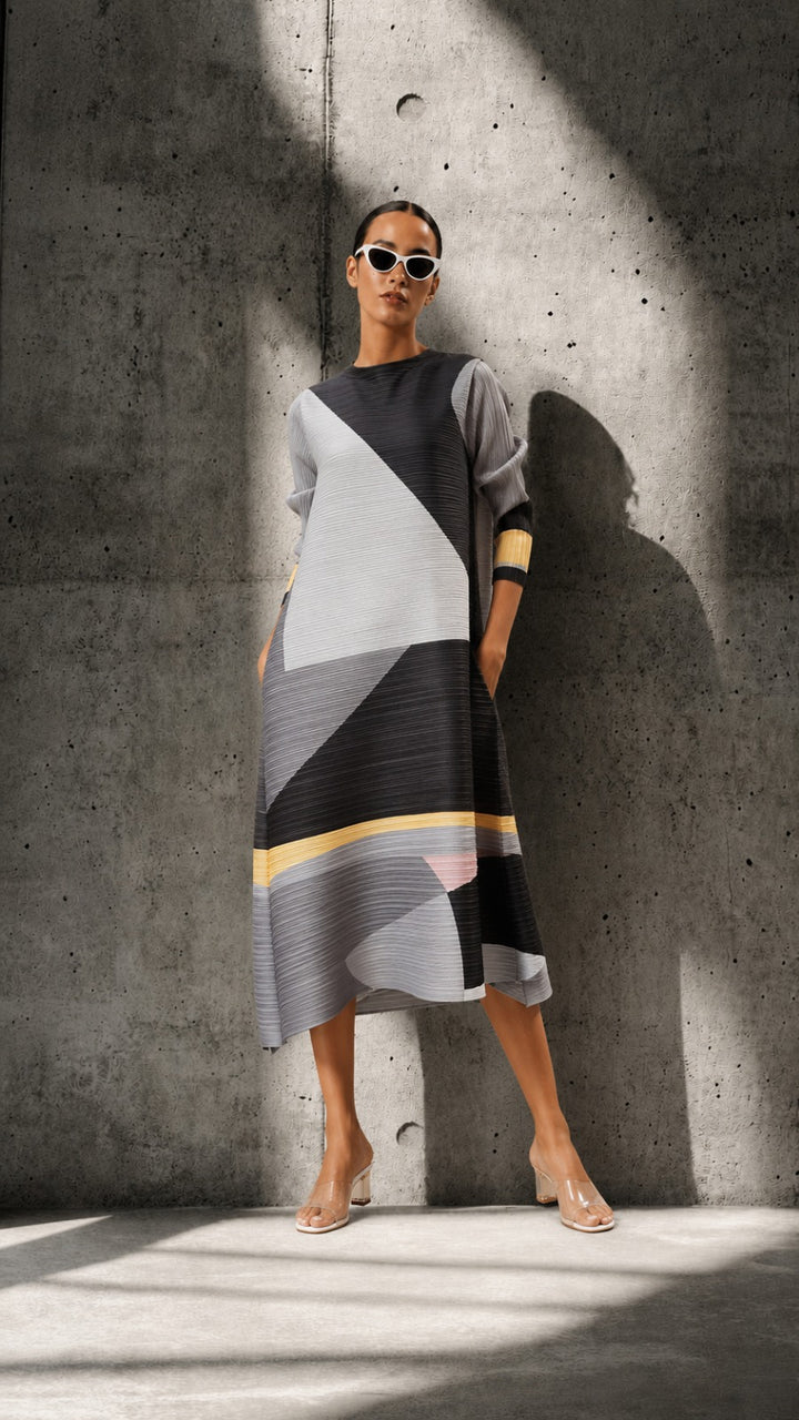 Alissa Abstract Dress - Grey
