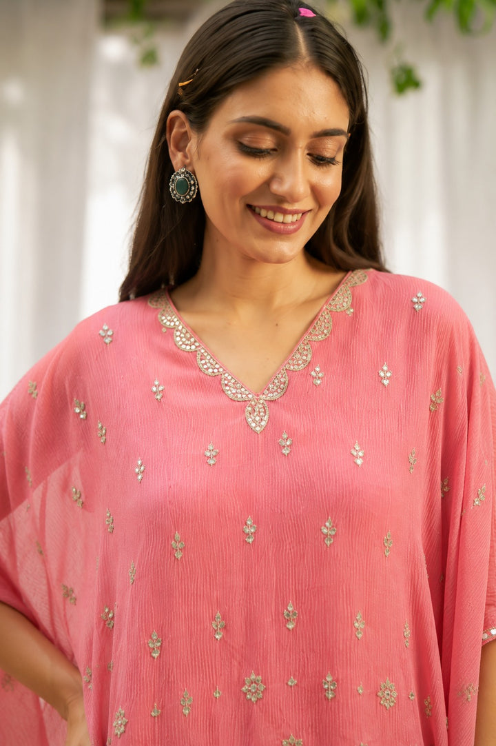 Dainty Mademoiselle kaftan set-pink