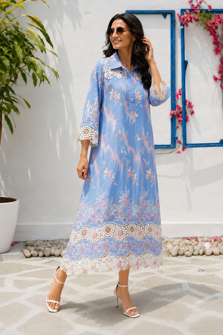 MYRA MESH FLORAL LACE DRESS
