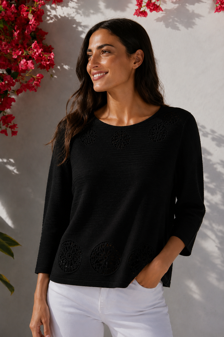 Fable Swarovski Sequence Top - Black