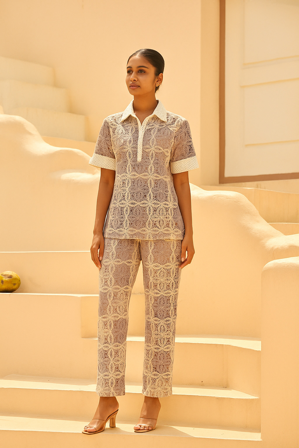 Camelia Crotchet Lace Coord Set - Purple