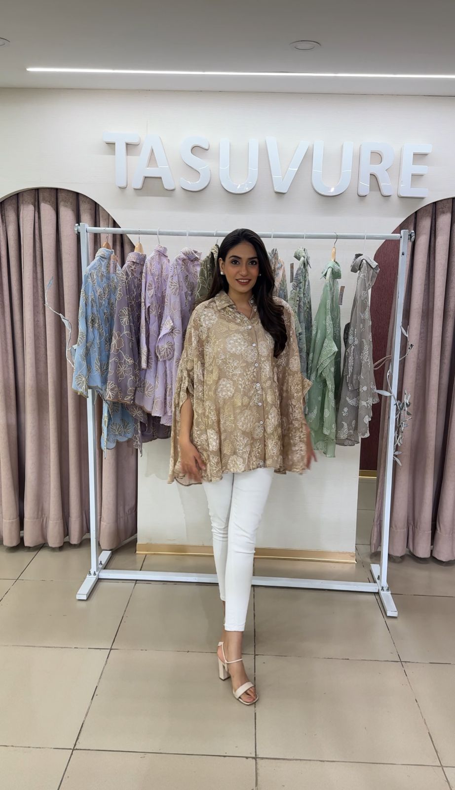 Elahe Embroidered Elysian Shirt - Beige