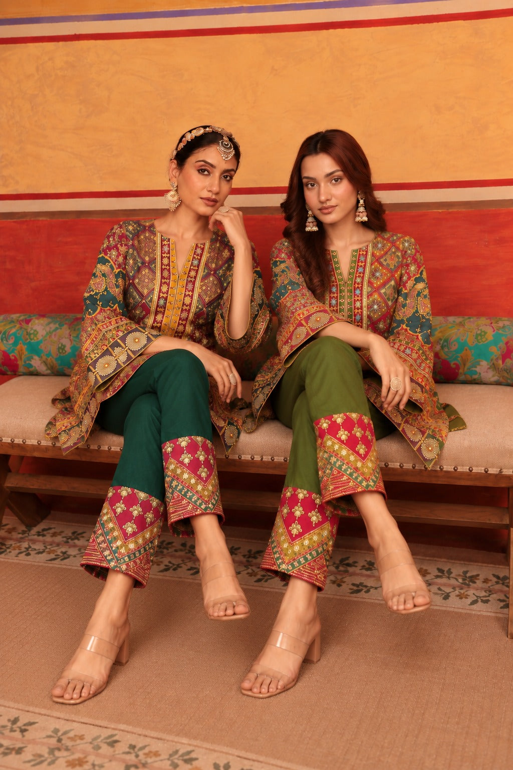 Elizey Buta Coordinated Kurta Set - Light Green